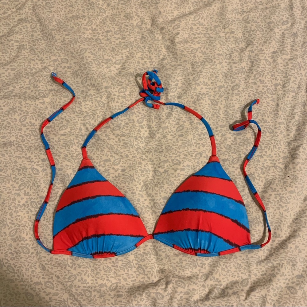 RED AND BLUE BIKINI TOP